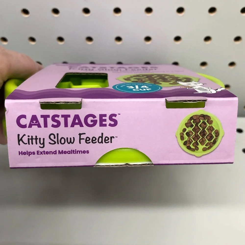 NEW PETSTAGES CATSTAGES Kitty Slow Feeder Bowl Cat Green 1 Bowl